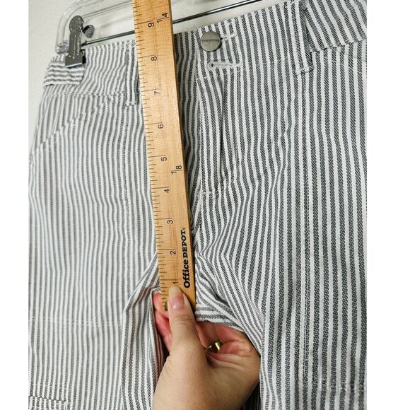 Sanctuary White & Gray Striped Cropped Utility Trouser Pant Cinched Ankle 27 - Picture 14 of 15